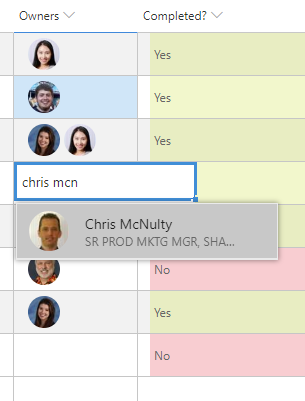SharePoint Quick people picker SharePoint list showing people picker