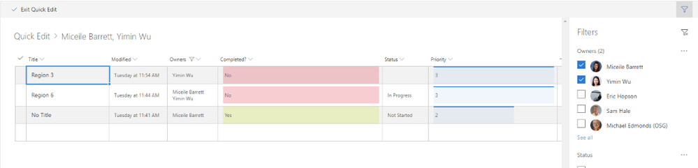SharePoint Quick Edit Breadcrumbs SharePoint list showing quick edit breadcrumbs