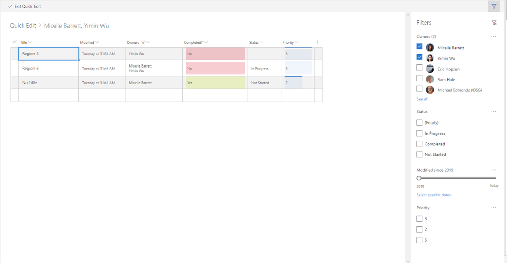 SharePoint Quick Edit Formatting SharePoint list showing quick edit formatting